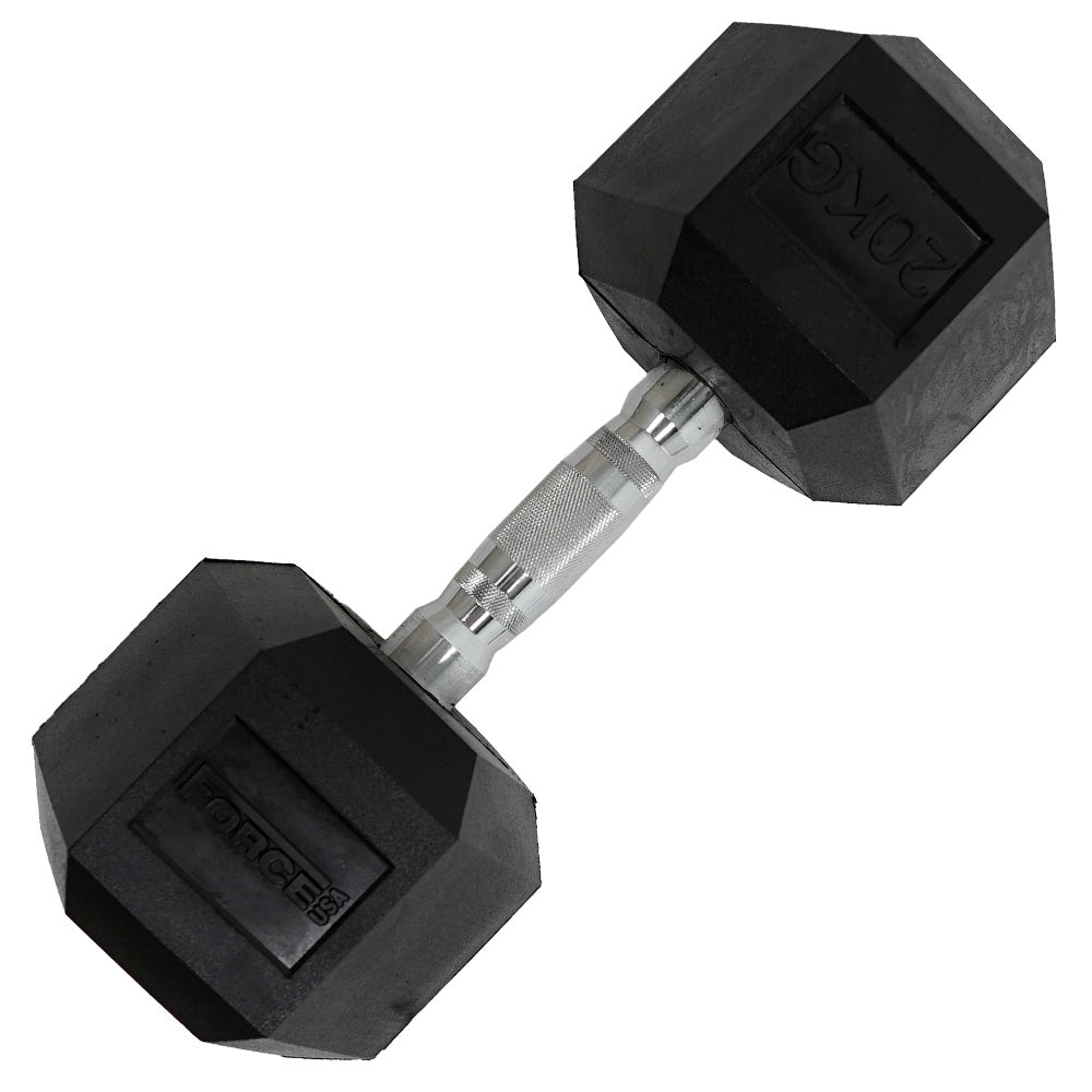 Force USA Rubber Hex Dumbbells - ALL SIZES (Sold individually)