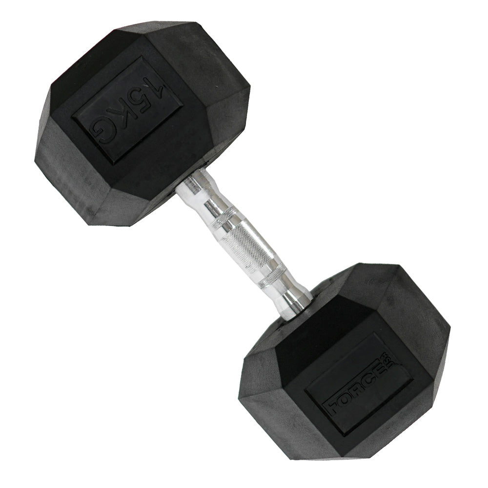 Force USA Rubber Hex Dumbbells - ALL SIZES (Sold individually)