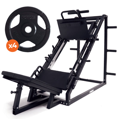 Force USA 45 Degree Leg Press & Rubber Coated Weight Plates Package